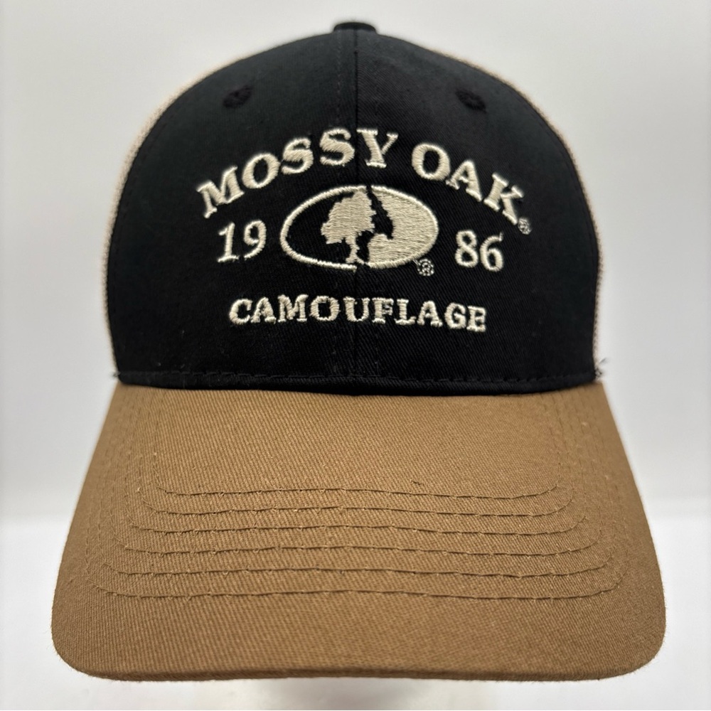 Mossy Oak Outdoor Cap Embroidered Black/Brown Mesh Trucker Cap SnapBack Hat OSFM